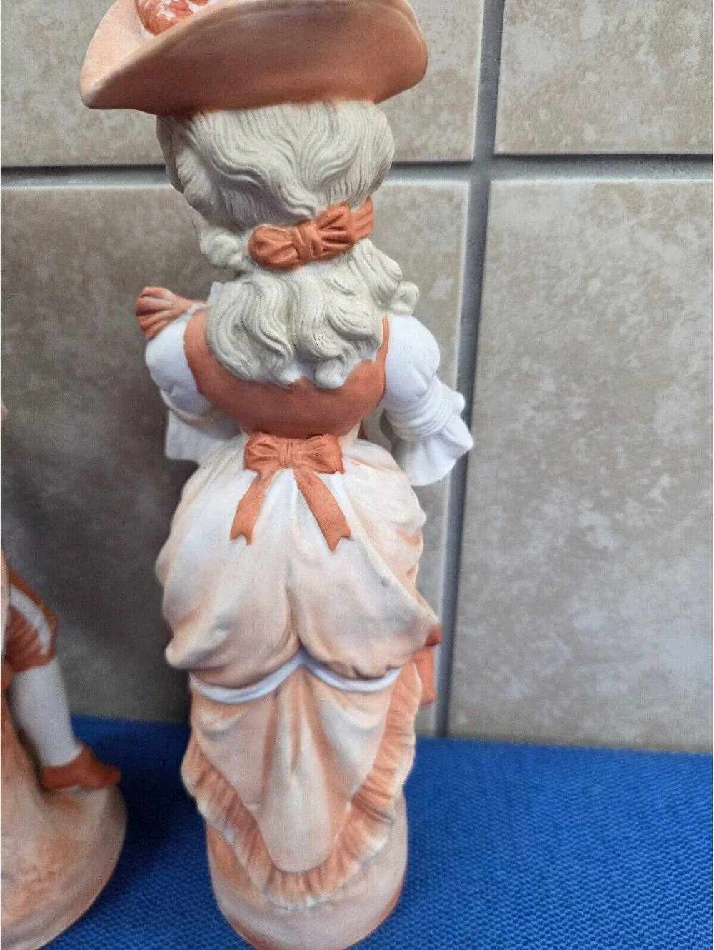 Vintage Victorian Couple Bisque Porcelain Figurines Pair Man Woman Music Rococo